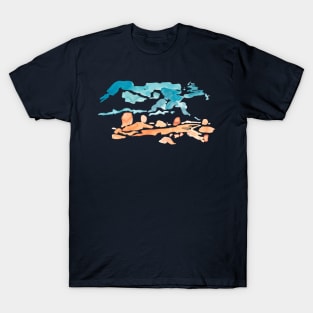 Shore Landscape - Maritime Beach - Watercolor T-Shirt